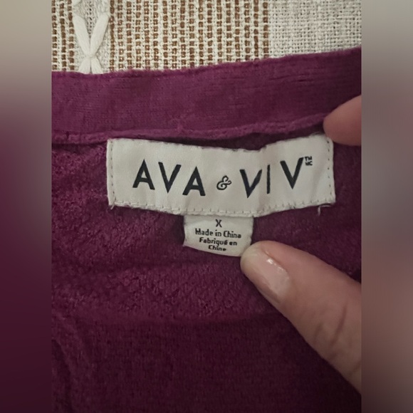 Ava & Viv - bright lilac purple v-neck long sleeve cardigan - Picture 6 of 7